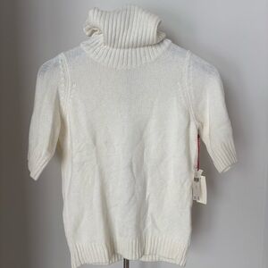 Anthropologie Cream Turtleneck Sweater